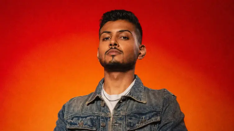 Creator in a bold studio portrait